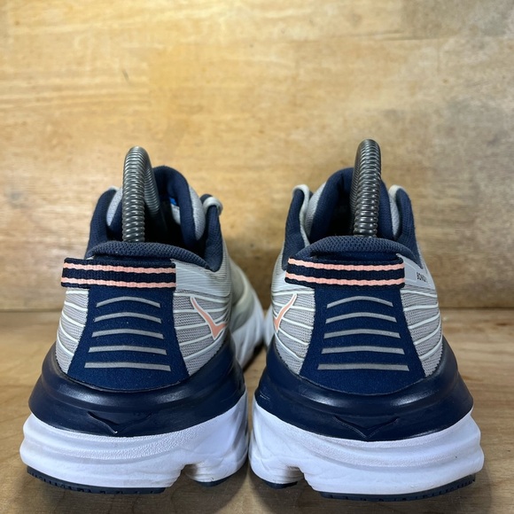 Hoka One One Bondi 7 CUSHIONED Womens Size 7.5 Running Shoes Sneakers Gray Blue - Picture 5 of 12